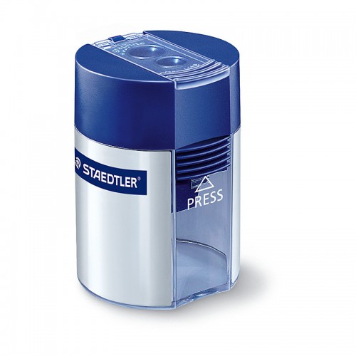 Staedtler Double Hole Tub Round Sharpeners Blue - Box of 10