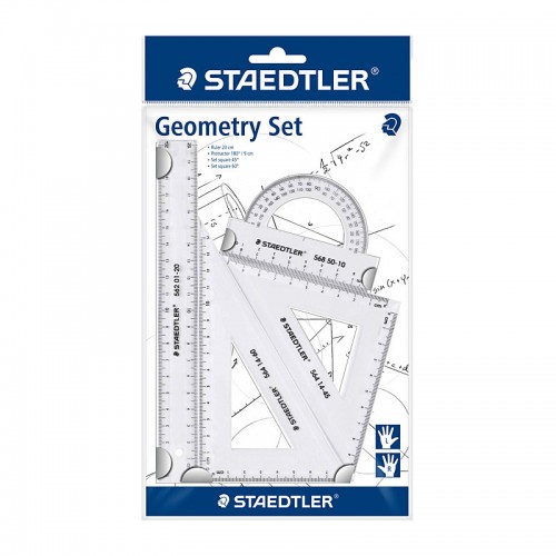 Staedtler Geometry Set 4pc Transparent