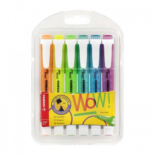 Stabilo Swing Cool Highlighter Assorted Colours - Wallet of 6