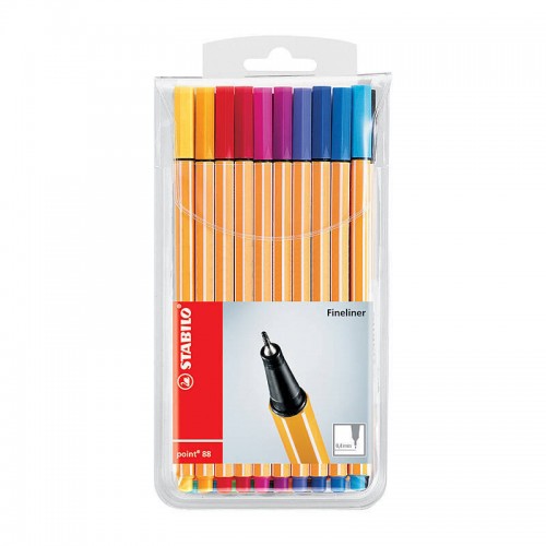 Stabilo Point 88 Fineliner Assorted Colours - Wallet of 20