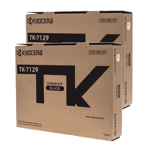 2 Pack Kyocera TK-7129 Genuine Toner Cartridges