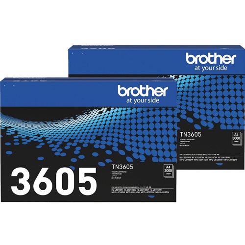 2 Pack Brother TN-3605 Genuine Toner Cartridges