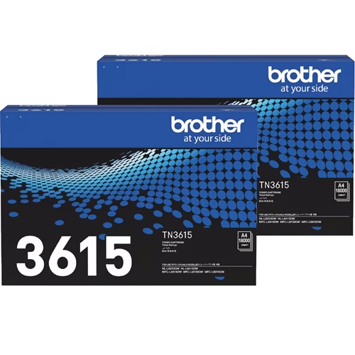 2 Pack Brother TN-3615 Genuine Toner Cartridges