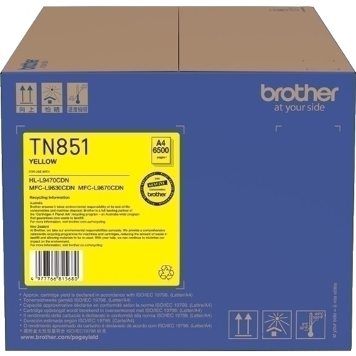 Brother TN-851Y Yellow Genuine Toner Cartridge