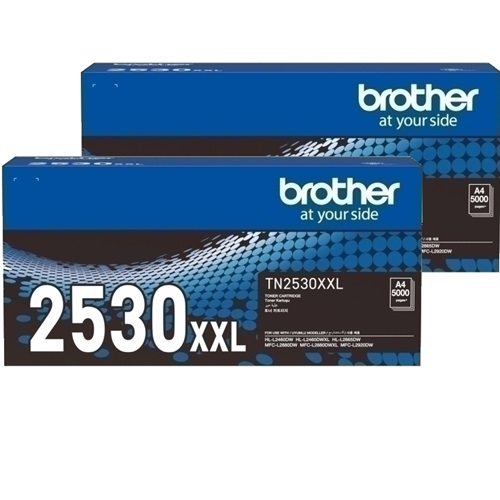 2 Pack Brother TN2530XXL Genuine Toner Cartridges