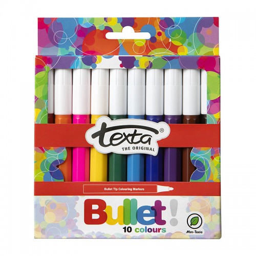 Texta Bullet Tip Colouring Marker - Wallet of 10