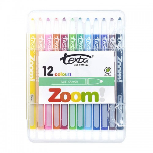 Texta Zoom Crayon Hard Case - Pack of 12