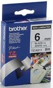 Brother TZ-N211 Black Print on White Non Laminated Tape