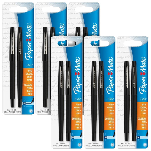 Paper Mate Flair Felt Tip Black - Pack of 2 - Box of 6