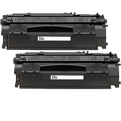 2 Pack Compatible HP 53X Black High Yield Toner Cartridges