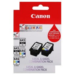 4 Pack Canon PG-645XL/CL-646XL Genuine Ink Cartridges