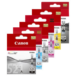 6 Pack Canon PGI-520BK/CLI-521 Genuine Ink Cartridges