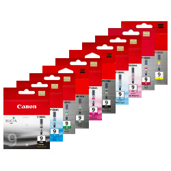 10 Pack Canon PGI-9 Single Genuine Ink Cartridges