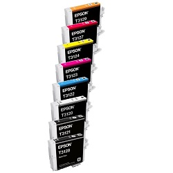 8 Pack Epson T3120-4/T3127-9 Genuine Ink Cartridges (C13T312000-400/700-900)