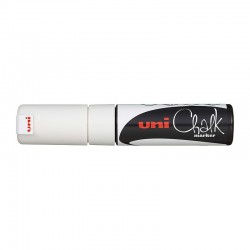 uni Chalk Marker Chisel Tip 8mm - White